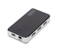 USB 2.0 Hub 7-port, 7x USB A/F, 1x USB mini incl. ext. power supply 5V DC 3.5A, 1m, bl