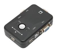 USB 2.0 KVM Box Adaptador de Video Compartido VGa de 2 Puertos, 1920x1440 HD VGa KVM para Monitor Dual, para Computadora, PC, Computadora Portátil, Escritorio, Monitor, Impresora, Teclad