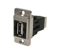 USB 2 A-B F/THRU, D/SLIM, Metal, SLV, CSK; CP30709NM; 1 unidad