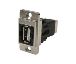 USB 2 A-B F/THRU, D/SLIM, Metal, SLV, CSK; CP30709NM; 1 unidad