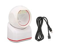USB 2D 1D Barcode Scanner, Omnidirectional Desktop QR Code Reader with 617nm Red LED and CMOS Sensor, Fast Decoding for Phone Computer Screens, ABS Housing for Retail Supermarkets (Blanca)