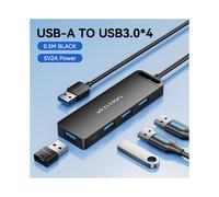 (USB 3.0-0.5M-Negro) Adaptador divisor de concentrador USB C Vention de alta velocidad con 4 puertos