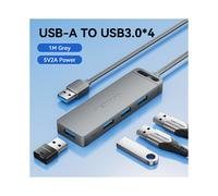 (USB 3.0-1M-Gris) Adaptador divisor de concentrador USB C Vention de alta velocidad de 4 puertos multitipo
