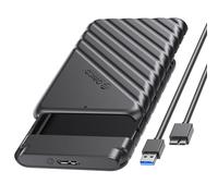 USB 3.0 Carcasa Disco Duro 2.5", ORICO 5Gbps Caja Disco Duro para HDD SSD SATA III de 7mm y 9.5mm de Altura con Cable USB, Sopporta UASP, Trim,No Requiere Herramientas(Negro)