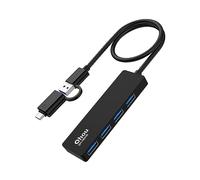 USB 3.0 Hub Adapter Ultra Slim Data Hub con 4 Puertos USB Tipo A USB 3.0 Compatible con Mac, PC, iMac y más