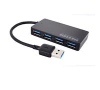 USB 3.0 Hub, Geotech 4 Ports Ultra Slim Design USB 3.0 Hub Adapter Extension Cable Hot-Swap Splitter | Data Sync & Charging | Reversible Use | Ultra-Thin Design | Fast Transmit 5Gbps Super High Speed | Windows XP / Vista / 7 / 8 / 10 & Linux| Mac OS X 10.2 and above | USBhub - Black