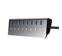 USB 3.0 Hub Multi USB Splitter 7 Puertos expansor múltiple 3.0 con Puerto de Carga, Interruptor de subcontrol Independiente, para