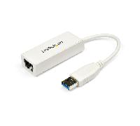 StarTech.com Adaptador Tarjeta de Red Externa NIC USB 3.0 a 1 Puerto Gigabit Ethernet 1Gbps RJ45 USBA Blanco ( USB31000SW )