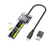 USB 3.1 a M.2 NGFF SSD Enclosure Tipo-C a M2 Caddy NGFF Gen1 Adaptador Lector de unidad externa B Key, externo SATA basado en M.2 Solid State Hard Drive Enclosure (Transparente)