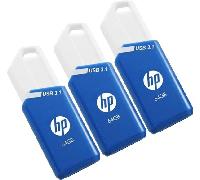 usb 3.1 hp 64gb x755w pack de 3 azul