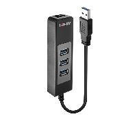 Lindy 43176 hub de interfaz USB 3.2 Gen 1 (3.1 Gen 1) Type-A 5000 Mbit/s Negro