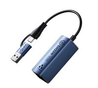 USB 3.1 USB/Tipo C a RJ45 Dual Port 2.5G LAN Adapter Ethernet Adapter 2500Mbps Gigabit Network Adapter auf Aluminium kompatibel mit MacBook/Windows/Linux/Android für Laptop, Desktop, Mobiltelefonone