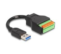 USB 3.2 Gen 1 Cable Tipo-A Macho a Bloque de Terminal Ad. con Pulsador,15cm