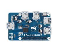 USB 3.2 Gen1 HUB Hat For Raspberry Pi with 4X USB 3.2 Gen1 Ports, Driver-Free Compatible with USB 3.0/2.0/1.1