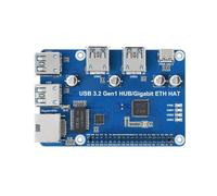 USB 3.2 Gen1 y Gigabit Ethernet HUB Hat para Raspberry Pi, 3 USB, 1 Gigabit Eth, sin Controlador