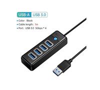 (USB A 100cm Black) ORICO 5Gbps USB 3.0 HUB Colorful 4 Ports High Speed Mini Splitter OTG Adapter For Desk PC Computer Accessories HUAWEI