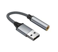 USB a 3,5 mm Jack AudioAdapter, USB | Conexión tarjeta externa AudioAdapter-Plug-and-Play Cable Audiok, Stereoconverter para auriculares, PC, portátil, escritorio