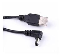 USB a CC 5,5 * 2,5mm 5,5/2,5mm adaptador de toma de corriente Cable de carga 24AWG cables 3,2 pies/1,0 m ángulo negro blanco(Black-Angled)
