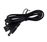 USB a CC 5,5 * 2,5mm 5,5/2,5mm adaptador de toma de corriente Cable de carga 24AWG cables 3,2 pies/1,0 m ángulo negro blanco(Black-Straight)