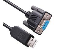 USB a RS-232 DB9 hembra 9 pines módem nulo Rollover Serial Adapter Cable para Windows, Linux MAC OS (módem nulo)