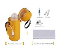 USB Botella De Aislamiento De Calefacción Conjunto De Bolsa De Control De Temperatura Inteligente Fuera Del Termostato De Coche Portátil De Leche Amarillo