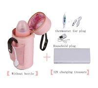 USB Botella De Aislamiento De La Bolsa De Aislamiento Conjunto Control De Temperatura Inteligente Fuera Del Termostato Del Coche Portátil De Leche Rosa