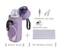 USB Botella De Aislamiento De La Bolsa De Aislamiento Conjunto Inteligente De Control De Temperatura Fuera De La Leche Del Termostato Del Coche Portátil Púrpura