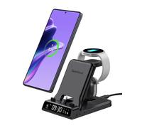 USB C 25W Cargador 3 en 1 para Samsung Galaxy S26 Ultra/S26+/S26/S25/S24/Z Flip 7/Z Fold 7/A56/A36/A17, Estación de Carga Rápida Plegable para Samsung Galaxy Watch 8/8 Classic/7/Ultra/FE/6/5/4