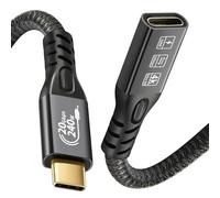 USB C 3.2 Cable de Extensión, USBC 3.2 Gen2 Tipo-c Macho a Hembra Cable Extensor Ultra HD 4K@60Hz 240W Carga 20Gbps Transferencia de Datos SSD Externo eGPU (Extensión 3.2 20G 240W 0.5M)