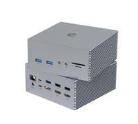 USB-C 4K a 30Hz Triple Display Base con Soporte de Carga para MacBook Pro y Windows USB 3.1 Gen2 Tipo C Sistemas (2 HDMI,DP,7 Puertos USB, 60 W USB PD)