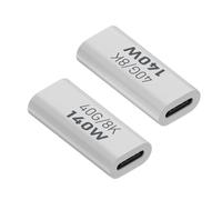 USB C 90 Degree Adapter - PD 140W Fast Charging Right Angle Connector, 40Gbps High Speed Data Transfer, 8K 60Hz Male To Female Extender, Angled Type C Device Link For Tablet Phone Laptop Use