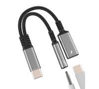 USB C a 3,5 mm Auriculares Adaptador Aux Cable para Apple iPhone 15 para iPad compatible con Samsung Audio Tipo Auriculares Micrófono Carga Divisor Dongle Cargador Headphone Accesorios tp-DZBZB