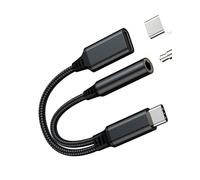 USB C a 3,5 mm auriculares Jack adaptador 2 en 1 Type-C cable de carga adaptador de carga DAC Audio AUX Splitter Auto Headphone Splitter Headset Conector para Apple iPhone15pro compatible con Samsung
