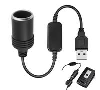 USB C a Encendedor de Cigarrillos, 5V a 12V Cargador USB de Encendedor del Coche Zócalo, Cable Adaptador de Tipo C a Encendedor de Cigarrillos para Grabadora de Automóviles, Espejo Retrovisor