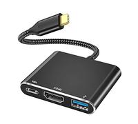 USB C a HDMI cable para Samsung Galaxy S8, qces USB tipo C a HDMI adaptador de cable con fuente de alimentación 3 Thunderbolt a HDMI 4 K TV Monitor 6.6 ft para MacBook Pro 2017 Chromebook Pixel LG G5