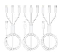 USB C a Multi Cable de Carga Rapida [3Pack 1.2M] 3 en 1 Multi USB Cargador Cable con Micro USB Tipo C Lightning interfaz de Cargador Carga Rápida para Samsung,Huawei,Honor,iPhone,MacBook,LG