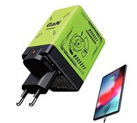 USB C Charger Block | Double-Port Fast Charger Adapter | Retractable Multiple Outlet for Laptop Devices Phone Computer Travel Home Car