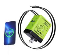 USB C Charger Block | Double-Port Fast Charger Adapter | Retractable Multiple Outlet for Laptop Devices Phone Computer Travel Home Car