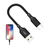 USB C Data Cable | 25cm Nylon USB Type C Phone Charger Cord | USB Data Cable Right Angle l High Speed Data Transfer Cable l Braid Nylon Charger Cord Long Portable Data Transfer for Home Office Travel