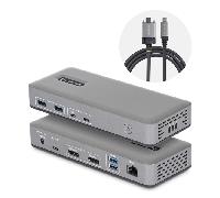 StarTech Docking Station USB-C de 2 Monitores DisplayPort - 4K 60Hz - Red Ethernet de 1Gbps - Dock Multipantalla - PD de 100W