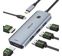 USB C Docking Station Dual HDMI Adapter MOKiN 6 in 1 USB C Hub, Laptop