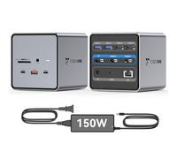 USB C Docking Station Dual Monitor, 15 in 1 USB C Dock with 150W Power Supply, Docking Station with 2 HDMI Ports & Display Ports, 10Gbps USB 3.1, 7 USB Ports, SD/TF for Dell/HP, Plug and Play