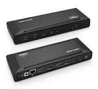 USB C Docking Station, WAVLINK Dual 4K Docking Station con Suministro de energía de 65W,Dual 4K@60Hz,Single 5K@60Hz,2xDisplay Port 1.2,2xHDMI 2.0,4xUSB 3.0,2X Type C,Gigabit Ethernet,para MacBook Neo