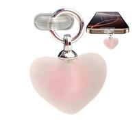 USB C Dust Plug - Heart Shape Charging Port Cover | Resin with Light Red Gradient Love, 1.2x1.1x0.7cm Size, Type C Dustproof Protector for Mobile Phone, Girls and Women