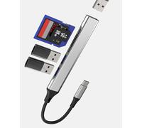 USB C HUB (5 en 1) Adaptador USB 3.0 lector de tarjetas SD para Apple iPhone 16 15 Pro Max tipo C estación de acoplamiento cámara digital Micro SD TF memoria dongle para iPad, portátil, Android