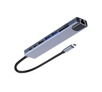 USB C Hub, Multiport Adapter, Laptop Docking Station, 8-in-1 USB 3.0 Splitter, 5Gbps High-Speed, 4K Output, Compact, Ideal para PC, Tablet, Office, Home, Workstation