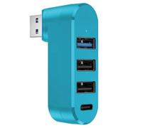 USB C Hub Multiport Adapter - USB Splitter | USB Splitter 4 Port | 3 USB Ports and 1 Type-C Splitter | Rotatable USB Extension Hub with 4 Ports | USB High-Speed USB Splitter For Laptop, USB Flash