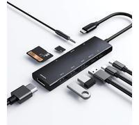 USB C HUB para iPad Pro 9 en 1 Adaptador para iPad Pro M4 M2 M1 13 12.9 11 pulgadas para iPad Air con HDMI 4K HDMI USB-C PD, lector de tarjetas SD/Micro SD, USB 3.0, conector de audio de 3,5 mm