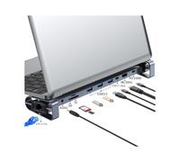 USB C HUB Tipo a Conector de Audio 3,5 mm Compatible con Adaptador 3.0 10 en 1 Dock Splitter Laptop Stand