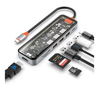 USB C Hub, TOTU 7-in-1 Docking Station with 4K HDMI, 92W PD, 3 USB 3.0 Ports, SD/TF Card Reader, for MacBook and Other Type C Laptops